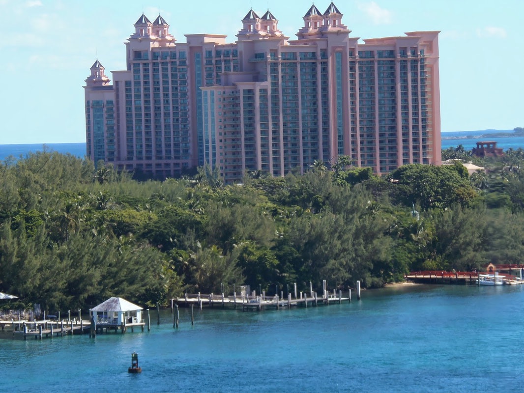 View of Atlantis from Cruise ship before embarking