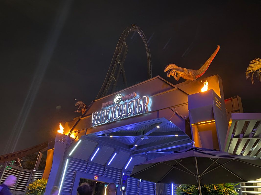 Picture of Sign at VelociCoaster at Night at Islands of Adventure Universal Orlando
